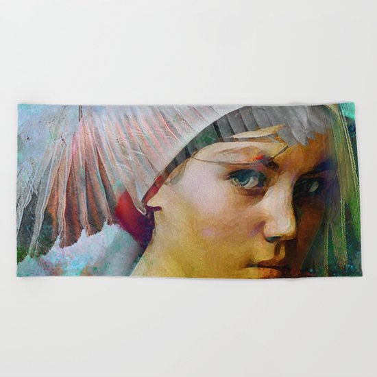 Memory of your look Beach Towel