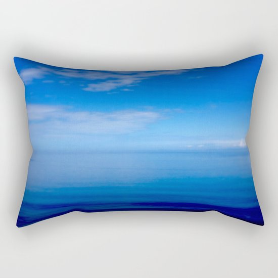 Where Water Meets Sky... | Blue Water and Sky Horizon | Landscape Rectangular Pillow