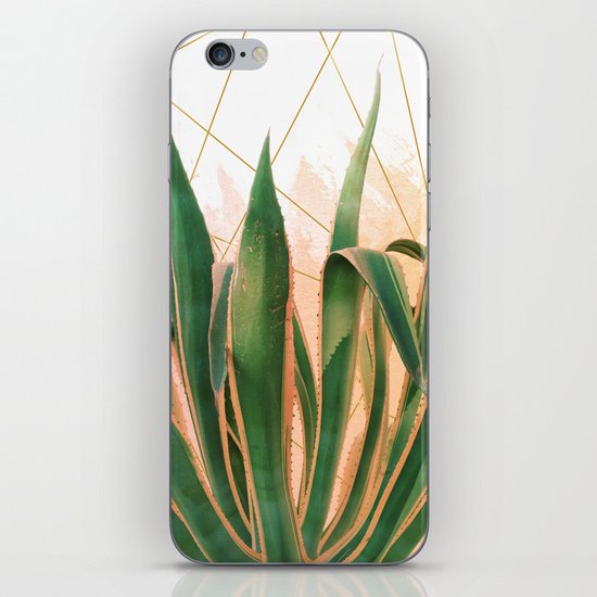 Cactus with geometric iPhone Skin
