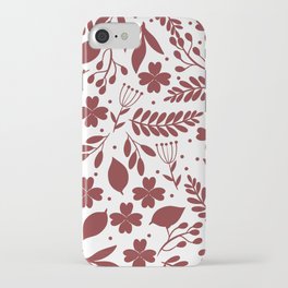 Red Floral Vine Pattern iPhone Case