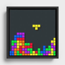 Tetris print design Framed Canvas