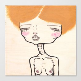 "Frizzy Hair and Nervous Charm" Canvas Print