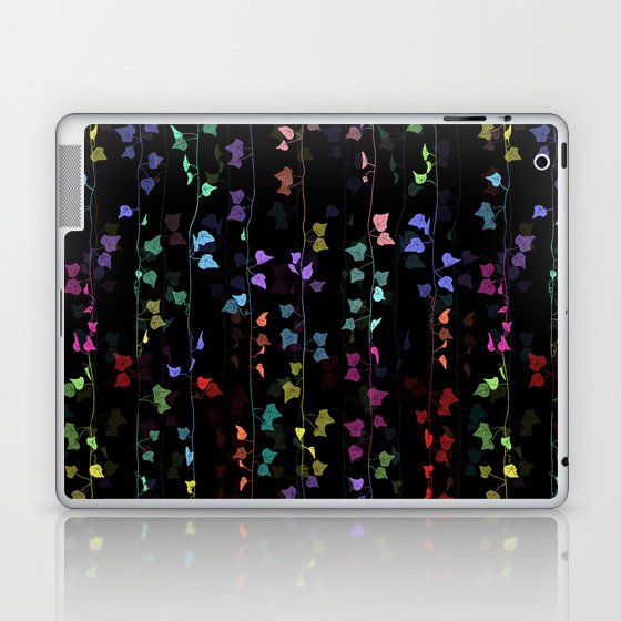Rainbow Ivy black Laptop & iPad Skin
