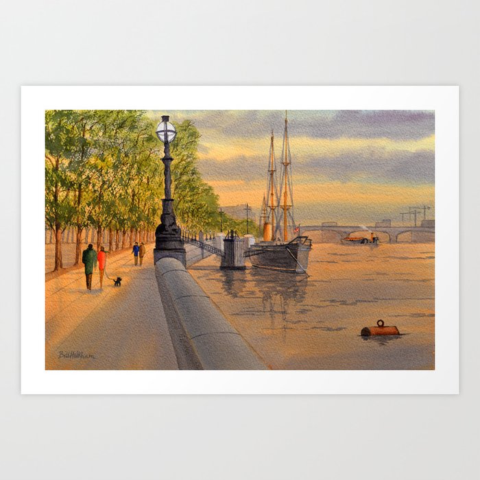The Discovery On The River Thames London Art Print