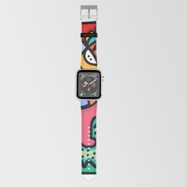 Colorful and Funny Graffiti Creature with a Red Sky By Emmanuel Signorino Apple Watch Band