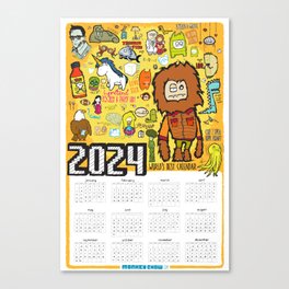2024 Monkey Chow Calendar Canvas Print