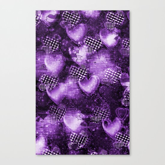Light Bulb Hearts Series (purple) Canvas Print