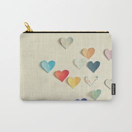 Paper Hearts Carry-All Pouch | Feminine, Valentines, Love, Lilac, Multicoloured, Colourful, Pink, Romantic, Color, Pretty 