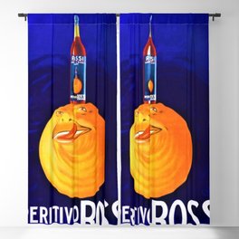 1930's Vintage Navy Blue Aperitivo Rossi aperitif alcoholic beverages food and wine kitchen and dinning room advertising poster Blackout Curtain