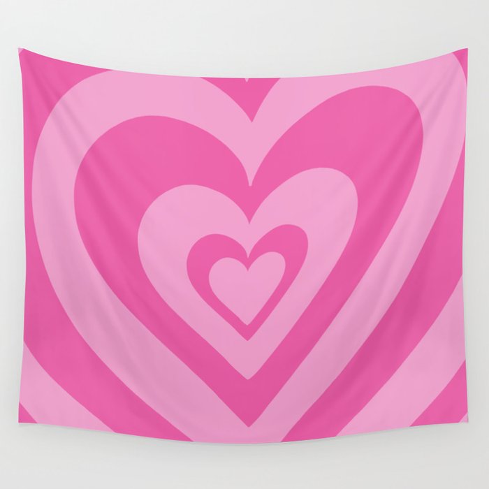 Love Power - bright pink Wall Tapestry