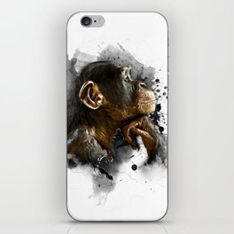 thinking monkey iPhone Skin