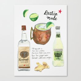 Austin Mule Cocktail Recipe Canvas Print