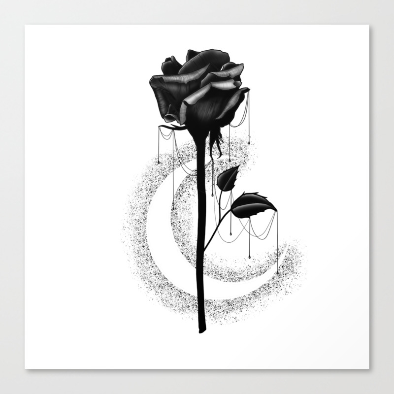 Black Rose Drips Canvas Print By C4 X Society6 Rose contour drawing lightly trace this line drawing, use a graph to draw it, or draw the rose free hand. black rose drips canvas print by c4 x