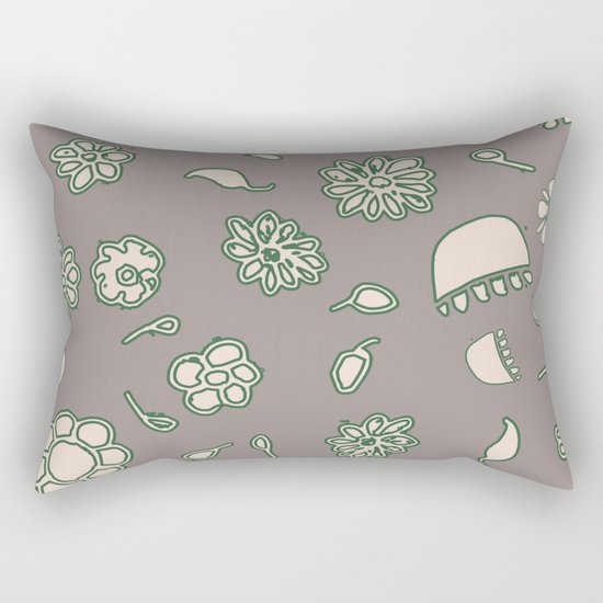 Flower border green Rectangular Pillow