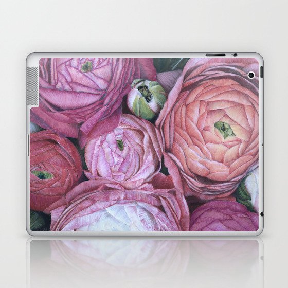 Arleth ranunculus bouquet in cold pink Laptop & iPad Skin