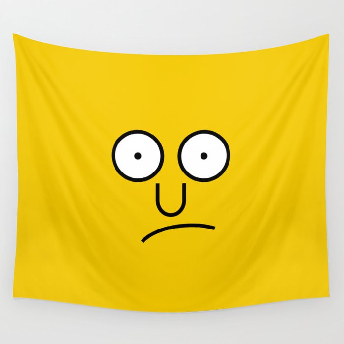 type face: um? yellow Wall Tapestry