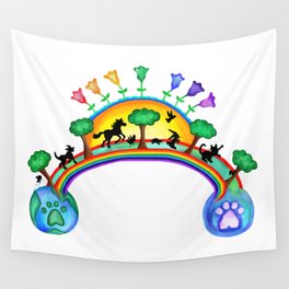 Pet Rainbow Bridge Journey  Wall Tapestry