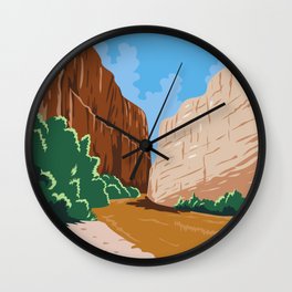 Big Bend National Park of Rio Grande Río Bravo in Chihuahuan Desert Texas WPA Poster Art Color Wall Clock