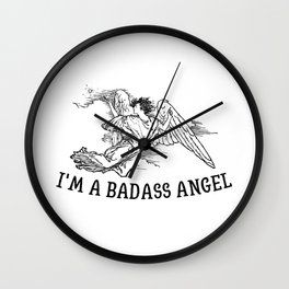 Badass angel Gift Wall Clock