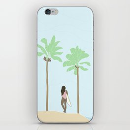 Surfer Girl II - Minimalist Illustration iPhone Skin