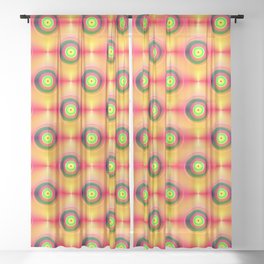Inner Circle (Abstract Red and Yellow Design) Sheer Curtain