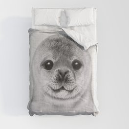 Baby Seal - Black & White Comforter