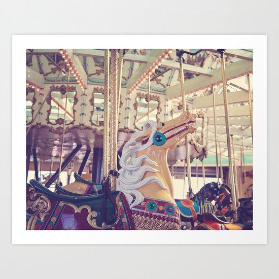 Boardwalk Carousel Art Print