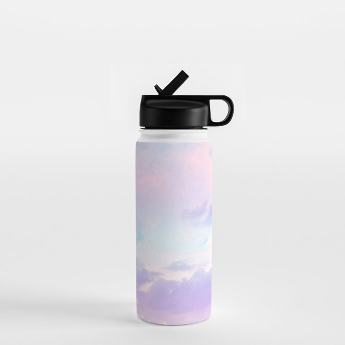 Unicorn water bottle featuring pastel painting by child artist