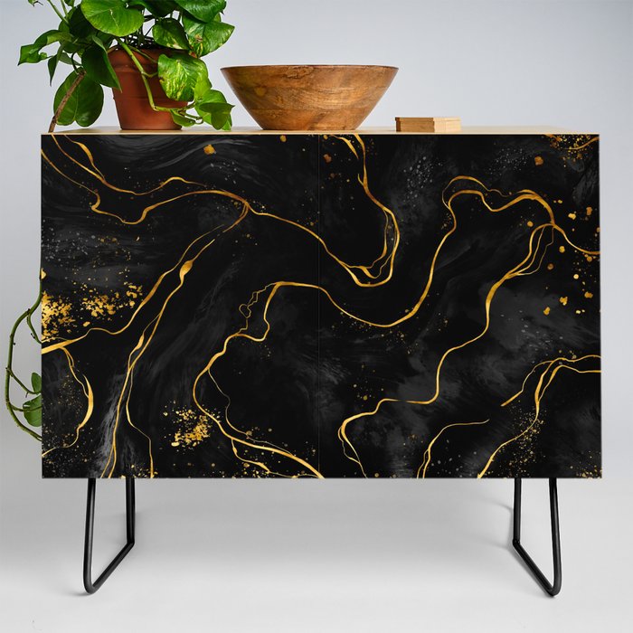 Black and gold marble Credenza