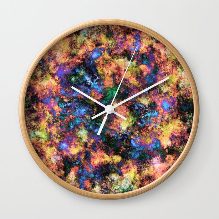 Blue glass in the fire Wall Clock