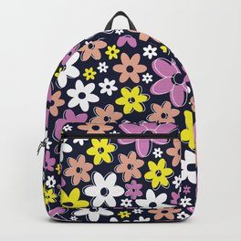 Flower Pattern (Black/Pink/Yellow) Backpack