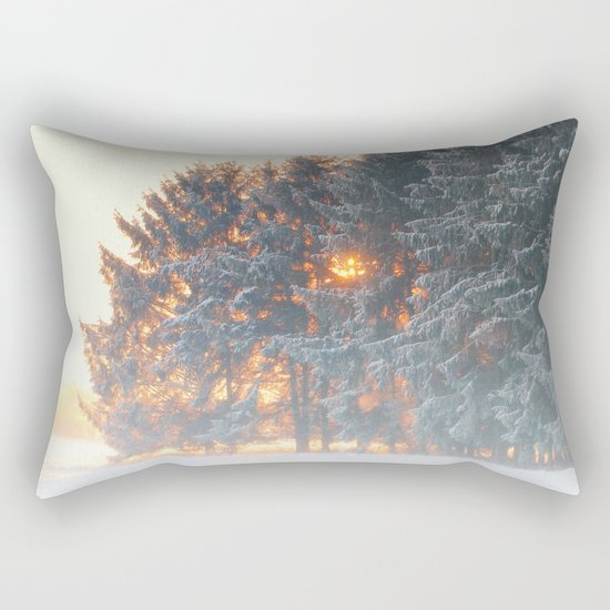Sunrise in winter cloud forest Rectangular Pillow