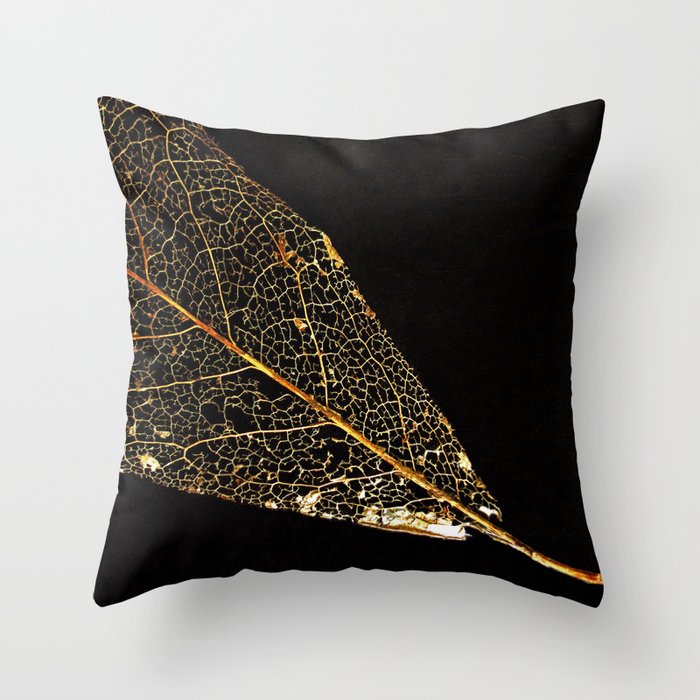 Gold Leaf Throw Pillow