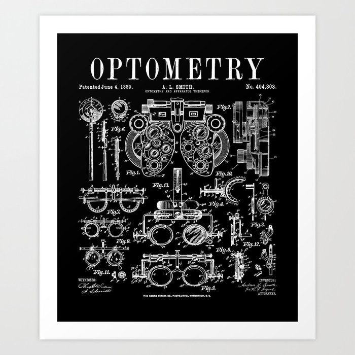 Optometrist Optometry Eye Doctor Tools Vintage Patent Print Art Print