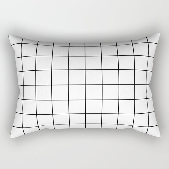 Grid Stripe Lines Black and White Minimalist Geometric Rectangular