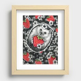 Strawberry Hedgehog Recessed Framed Print