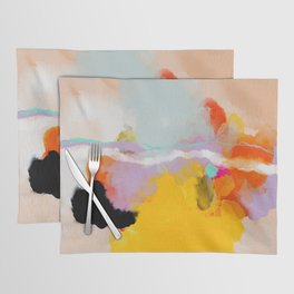 yellow blush abstract Placemat