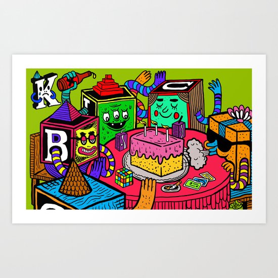 "Block Party" by Steven Fiche Art Print