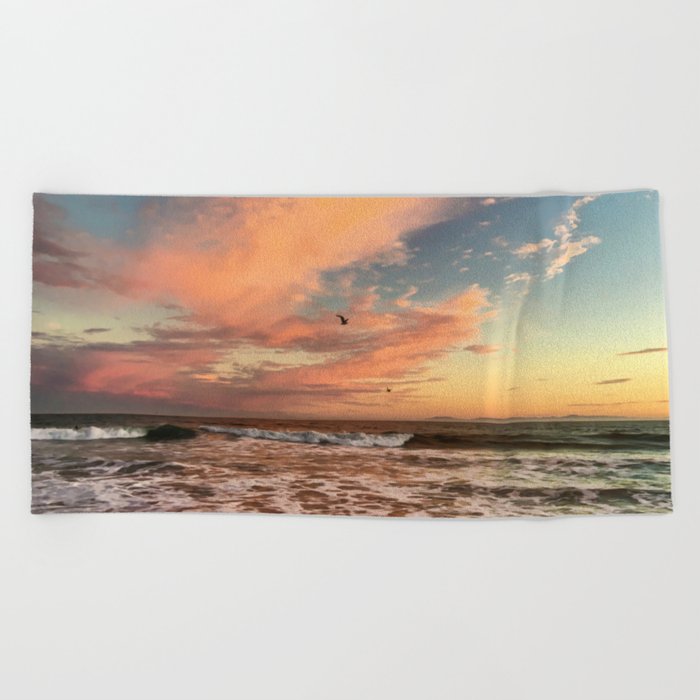 Cotton Candy Sunset Beach Towel
