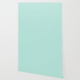 Light Pastel Aqua Green Blue Solid Color Pairs to Sherwin Williams Aquatint SW6936 Wallpaper