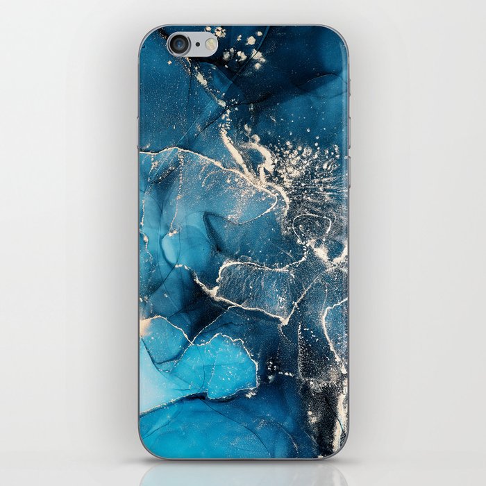 Cosmic Azure + Midnight Blue Abstract Starscape iPhone Skin