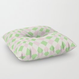 Warped Tiles Pattern (Pastel Pink & GreenColor Palette) Floor Pillow