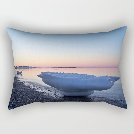 Icebergs on the Beach Rectangular Pillow
