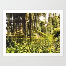 Outside, in the green Art Print