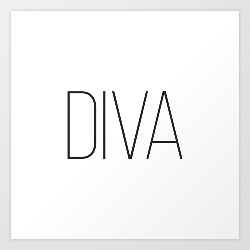One Word Signs Diva Igital Quotes Affiche Scandinave Fashion