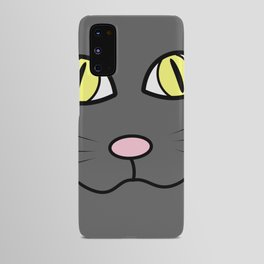 Gray cat face Android Case
