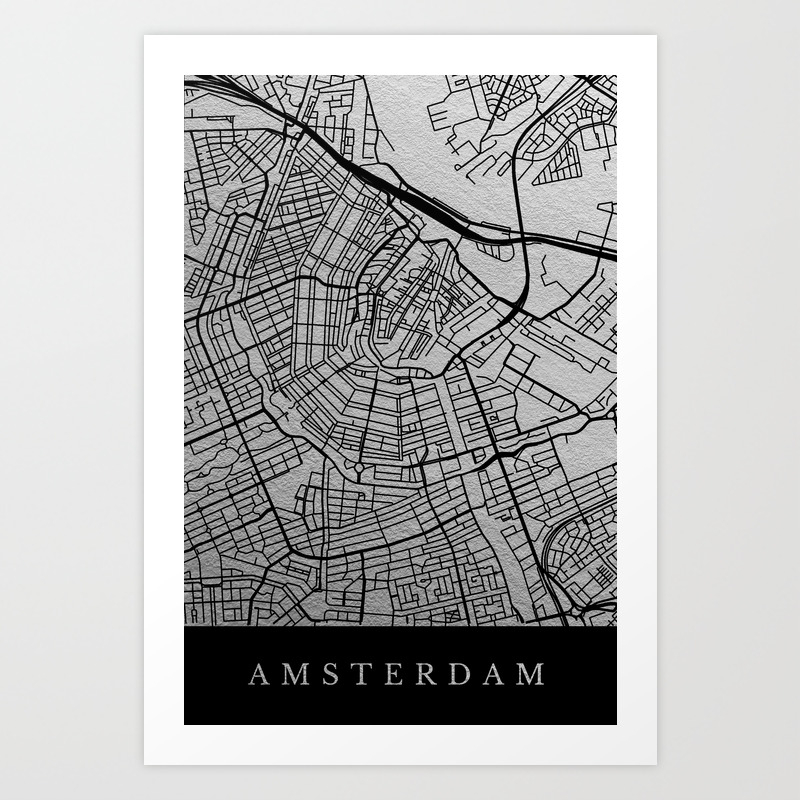 Amsterdam Map Art Print By Dairinne Society6