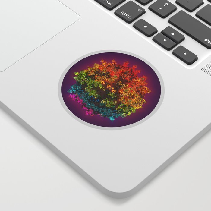 Tiny Rainbow Glowing Mushroom World Sticker