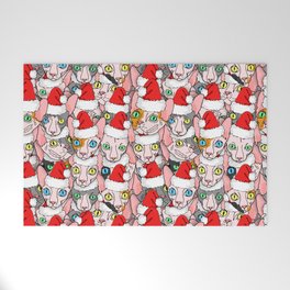 Christmas sphynx (naked cat) Welcome Mat