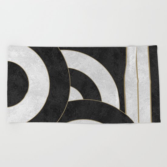 Geometric Marble 01 (abstract) Beach Towel